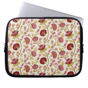 Jacobean Blommönster  Pinks Guld Cream Laptop Fodral