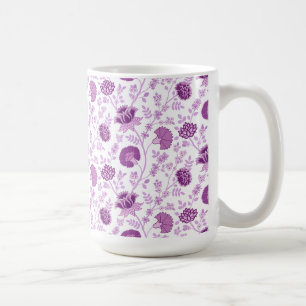 Jacobean Blommönster Pinks on White Kaffemugg
