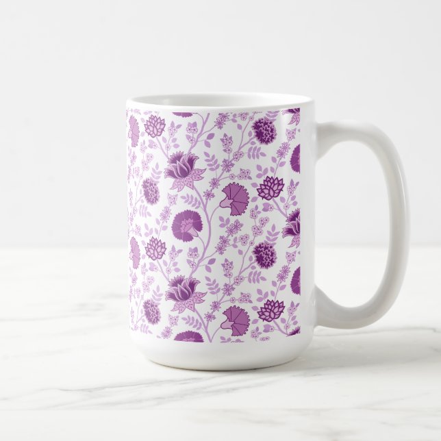 Jacobean Blommönster Pinks on White Kaffemugg (Höger)