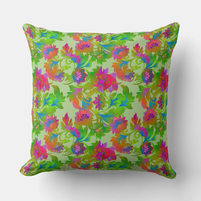 Jacobean blomstervriden krita kudde (Framsida)