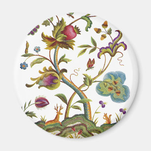 Jacobean Crewel Embroidery Livets träd Magnet