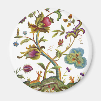 Jacobean Crewel Embroidery Livets träd Magnet
