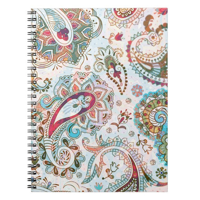 Jacobean Ethnic Blommönster Anteckningsbok (Framsidan)