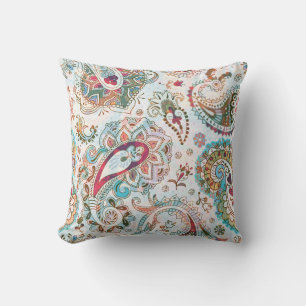 Jacobean Ethnic Blommönster Kudde