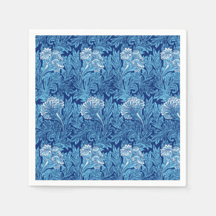 Jacobean Flower Damask, Cobalt and Light Blue Pappersservett