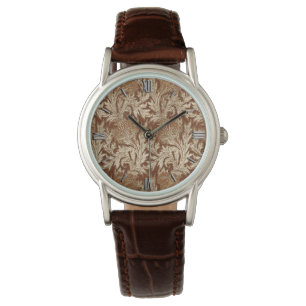 Jacobean Flower Damask, Taupe Tan och Cream Armbandsur