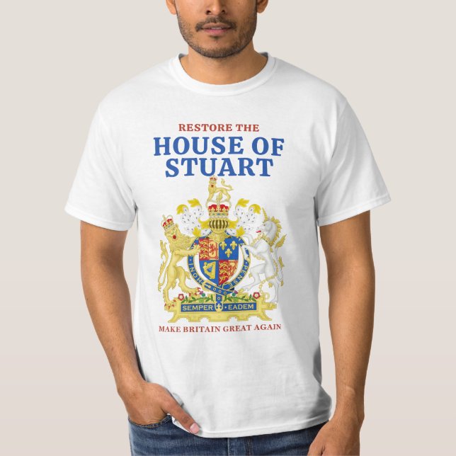 Jacobite Stuart Monarchist T Shirt (Framsida)