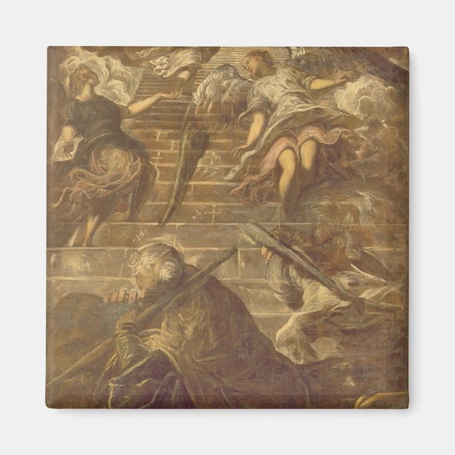 Jacob's Ladder (olja på canvas) Magnet (Framsidan)