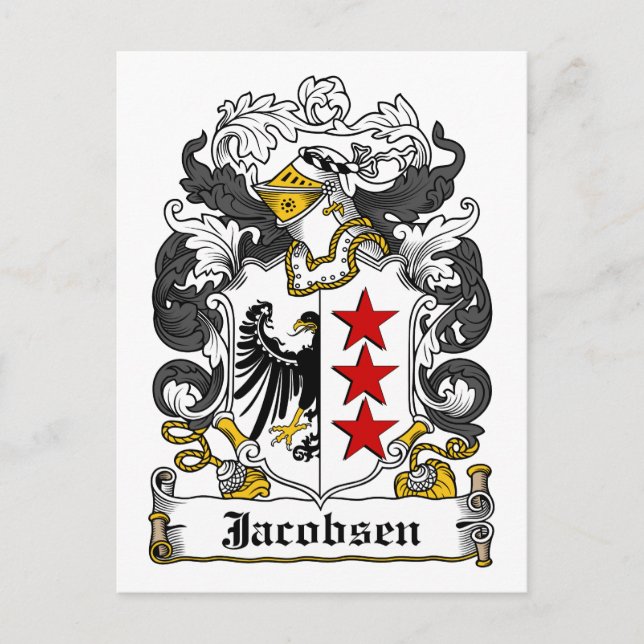 Jacobsen Family Crest Vykort (Framsida)
