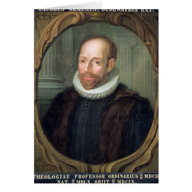 Jacobus Arminius, professor av teologin Hälsningskort (Framsidan)