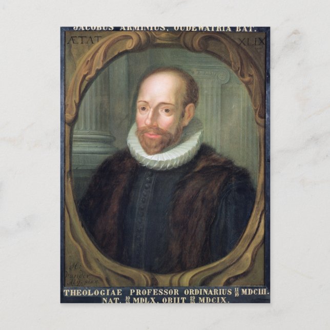 Jacobus Arminius, professor i teologi Vykort (Framsida)