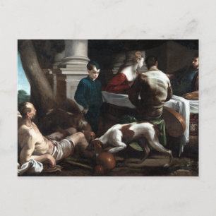 Jacopo Bassano Lazarus och Riken Man Vykort