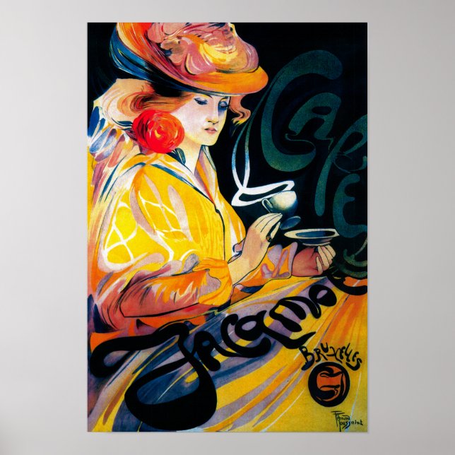 Jacqmotte Caf � Vintage PosterEurope Poster (Framsidan)