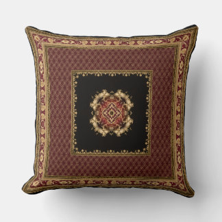 Jacquard Black och Red Pillow Kudde