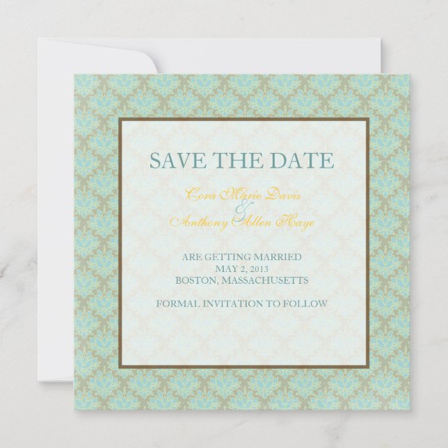 Jacquard damask spara datumet (Framsida)