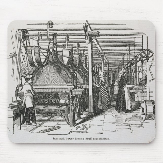 Jacquard driver vävstolar (gravyr) musmatta (Framsidan)