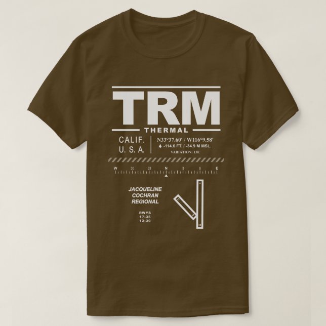 Jacqueline Cochran Regional Airport TRM T-Shirt (Design framsida)