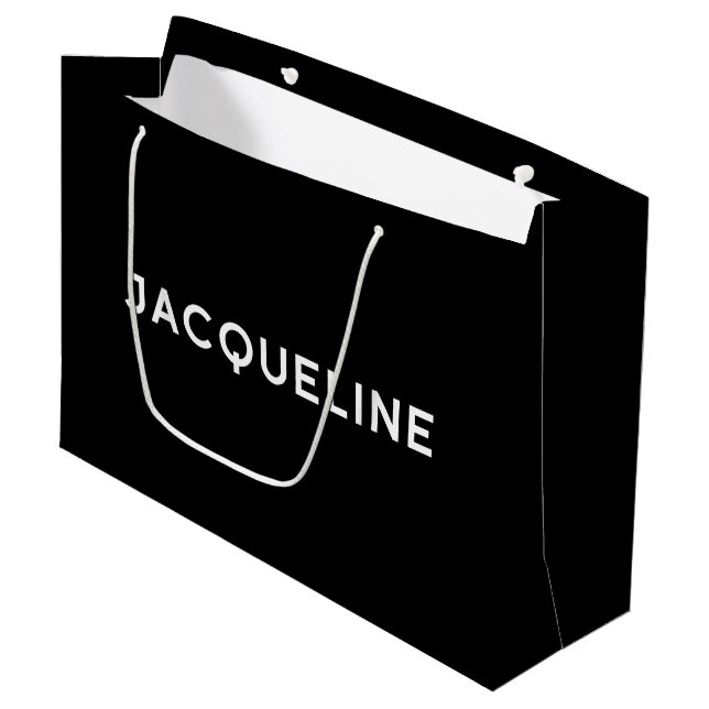 Jacqueline Elegant Gift Bag i svartvitt (Framsidan Vinklad)