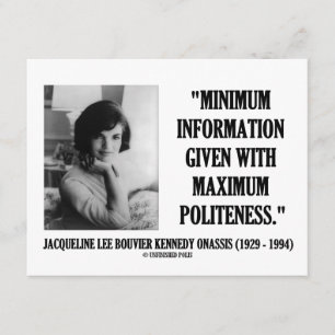 Jacqueline Kennedy Minimum Information Politeness Tilläggskort