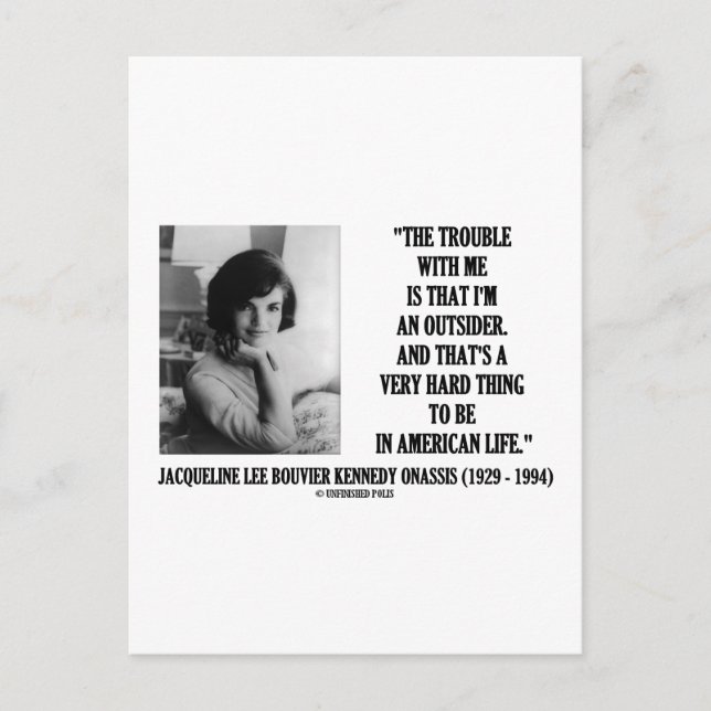 Jacqueline Kennedy Trouble with Me Outsider Citote Vykort (Framsida)