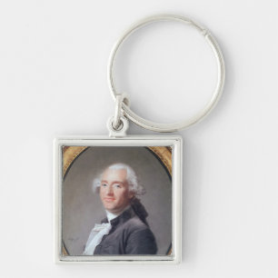 Jacques Alexandre Cesar Charles Fyrkantig Silverfärgad Nyckelring