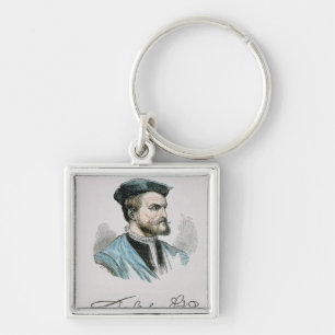 Jacques Cartier Fyrkantig Silverfärgad Nyckelring
