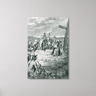 Jacques Cartier inställning - upp en kor på Gasp Canvastryck