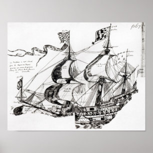 Jacques Cartiers frakt, "Rarete Indes Poster