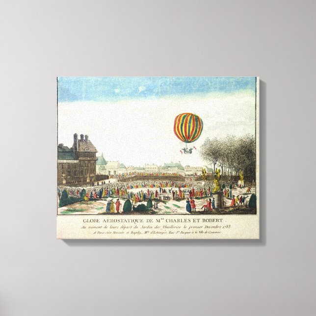 Jacques Charles och Nicholas Robert flyg Canvastryck (Framsida)