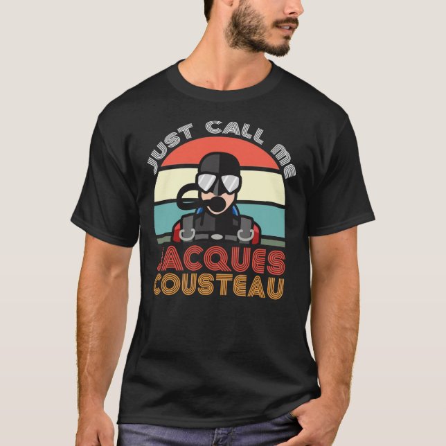 Jacques Cousteau, Dyka Legend, Funny Quote T Shirt (Framsida)