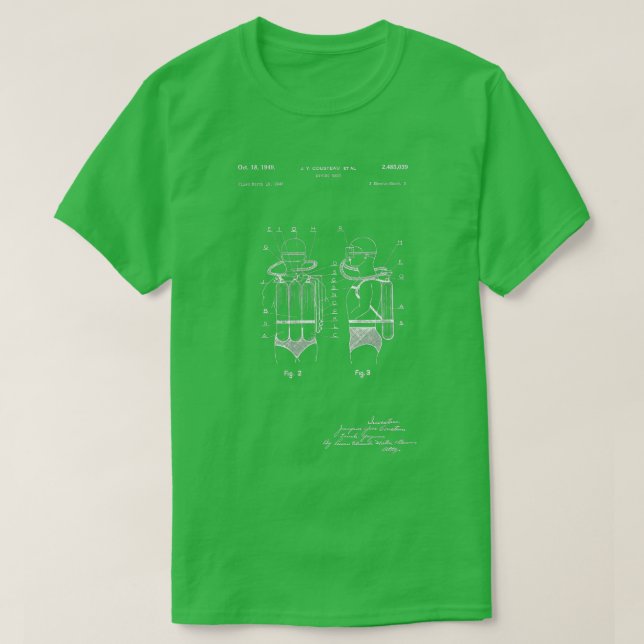 Jacques Cousteau Dyka Unit Patent T Shirt (Design framsida)