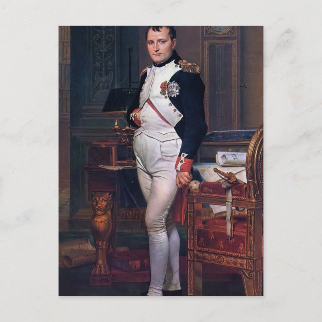 Jacques David-Napoleon Bonaparte i sin studie Vykort (Framsida)