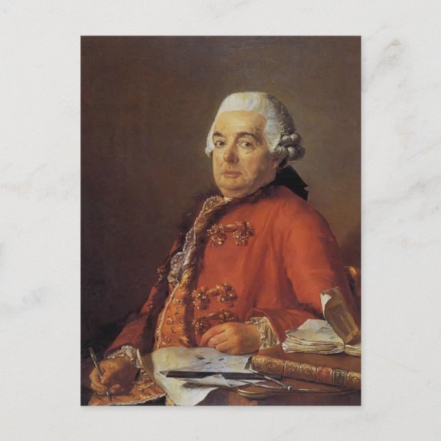 Jacques David- Porträtt av Jacques Francois Vykort (Framsida)