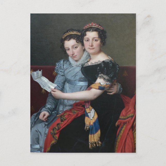 Jacques David-Sisters Zenaide,Charlotte-Bonaparte Vykort (Framsida)