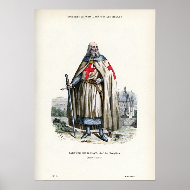 Jacques de Molay - Knight Templar Poster (Framsidan)