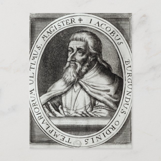 Jacques de Molay Master of Knight Templars Vykort (Framsida)