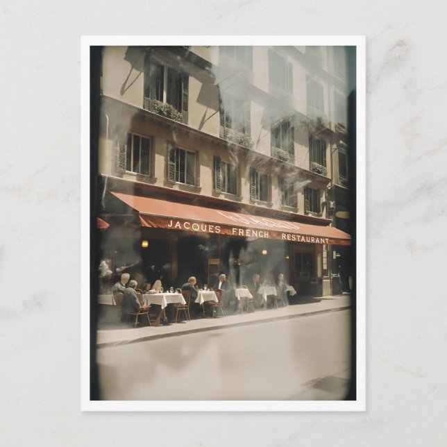 Jacques French Restaurant 1940s Chicago Vykort (Framsida)