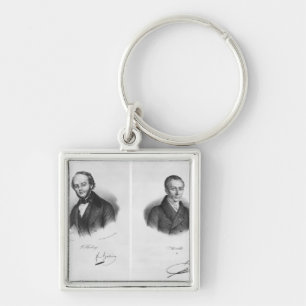 Jacques Fromental Halevy och Ferdinand Herold Fyrkantig Silverfärgad Nyckelring