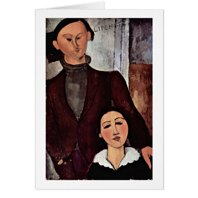 Jacques Lipchitz och maka av Amedeo Modigliani Hälsningskort (Framsidan)