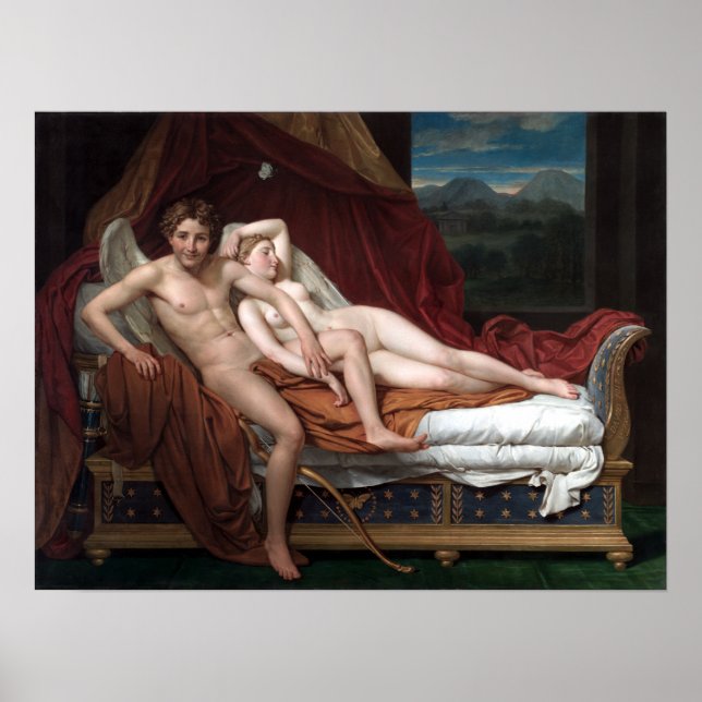 Jacques-Louis David Cupid och Psyche Poster (Framsidan)