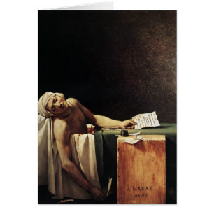 Jacques-Louis David döden av Marat Hälsningskort