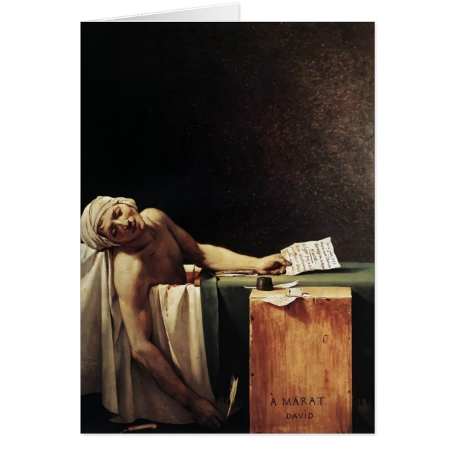 Jacques-Louis David döden av Marat Hälsningskort (Framsidan)