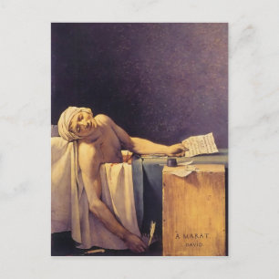 Jacques-Louis David Döden i Marat Vykort
