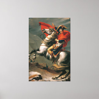 Jacques-Louis David - Napoleon som korsar Alpernor Canvastryck