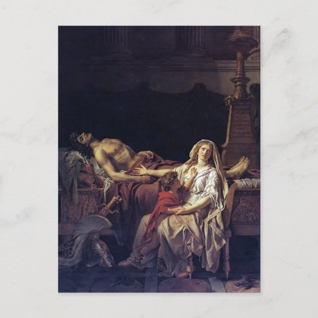 Jacques-Louis David- smärtan i Andromache Vykort (Framsida)