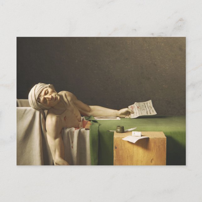 Jacques Louis Davids död i Marat Vykort (Framsida)