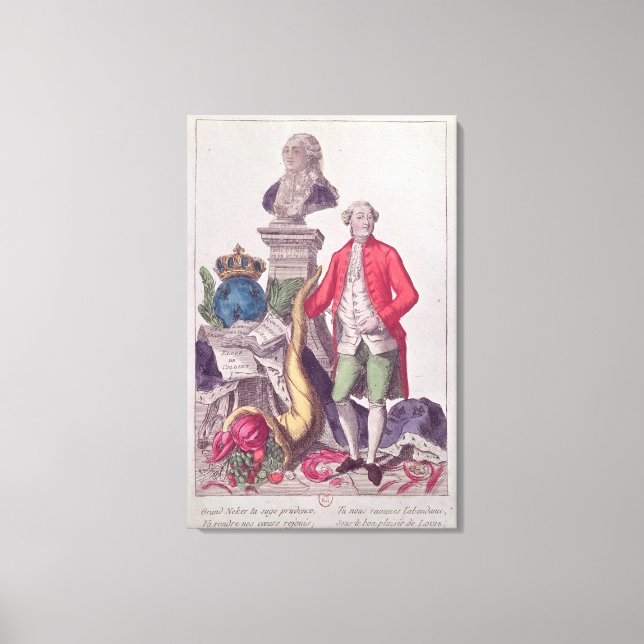 Jacques Neckers uppmaning av den 16 juli 1789 Canvastryck (Framsida)