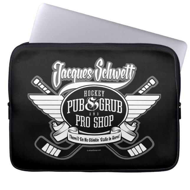 Jacques Schwett Hockey Pro Shop Laptop Sleeve (Framsidan)