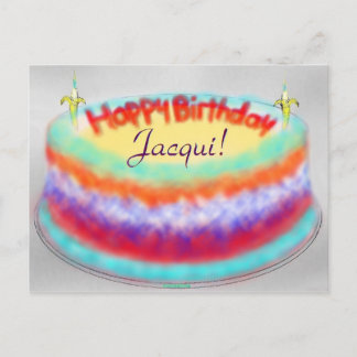 Jacqui's Birthday Cake-postkort Vykort