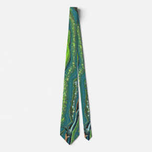 Jada 3 Crazy Grönt Abstrakt Tie Slips